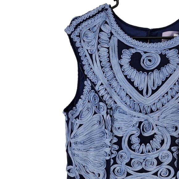 JS Collections Women's Soutache Flare Hem Midi Dress - 14 - Picture 3 of 9